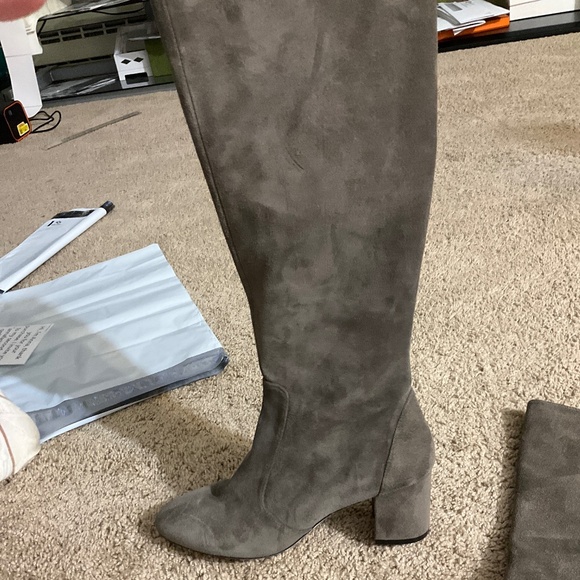 STUART WEITZMAN Yuliana 60 Knee-high Zip Boot In Charcoal - Picture 2 of 9